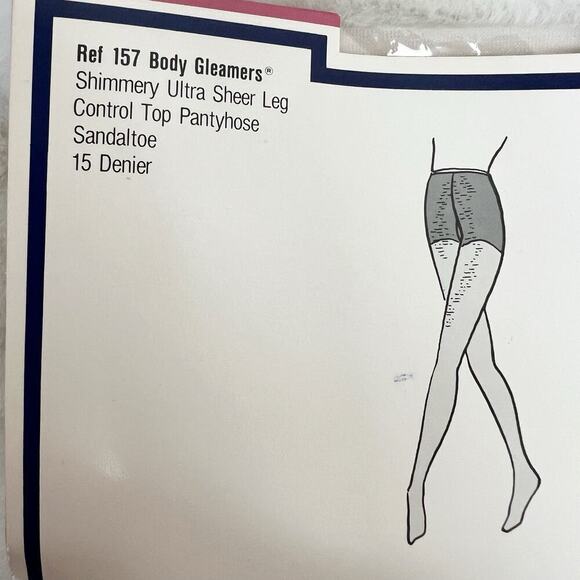 Vintage NEW GIVENCHY White Crystal Shimmery Ultra Sheer Control Top Pantyhose - Picture 8 of 13